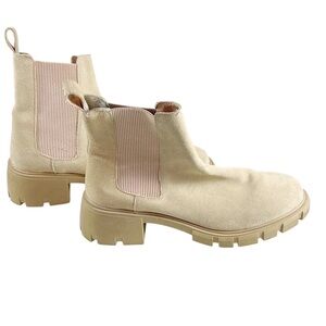 Steve Madden Hola Tan Suede Lug Sole Boots Size 12 Preppy Gorpcore Quiet. Luxury